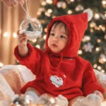 A Chinese kid with charismas tree