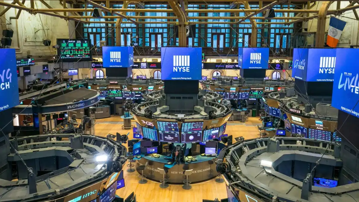 New York Stock Exchange trading floor during market hours