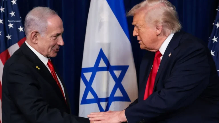 trump and netanyahu handshake