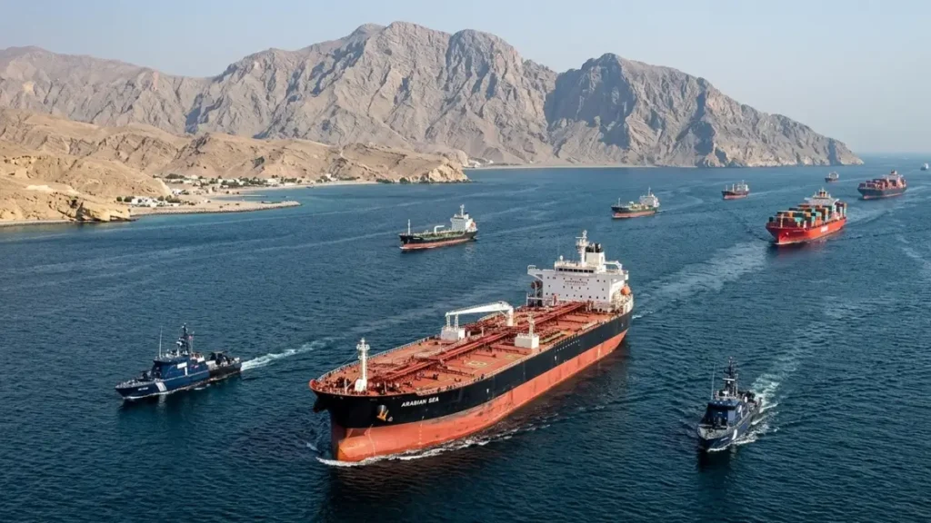 Oil tankers regularly pass through the Strait of Hormuz