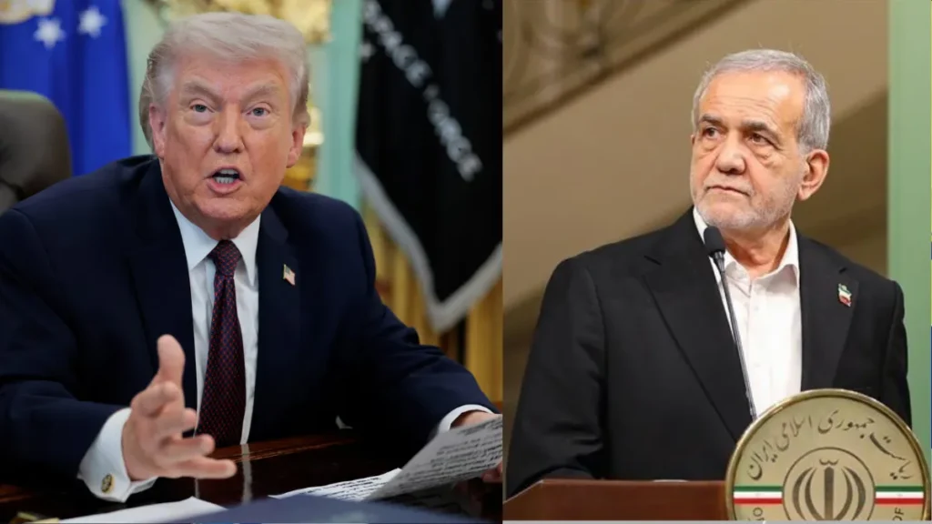 us president trump and iran president Masoud Pezeshkian