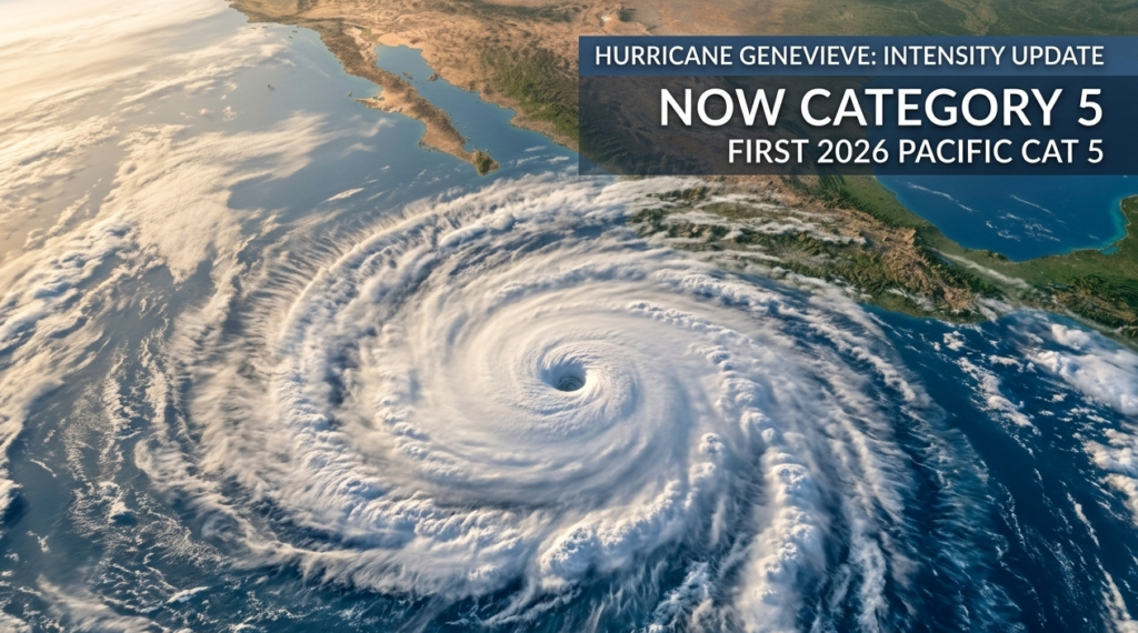 Hurricane Genevieve Wind Speed Update: First Category 5 of the 2026 Pacific Season
